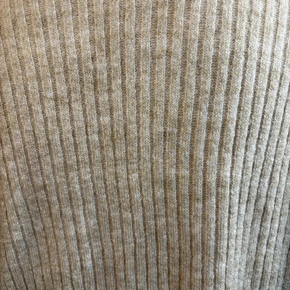 H&M Tan Ribbed Knit Maxi Open Front Cardigan Duster Oversized  XSmall Wool Blend - Picture 8 of 8